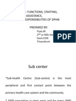 Sub Centre - Functions, Staffing, Patterns