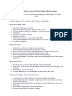 Working With Difficult People Online Worksheet