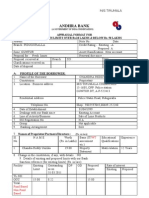 Andhra Bank: Appraisal Format For Advances With Limits Over Rs.10 Lakhs & Below Rs. 50 Lakhs