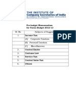 Pre Budget1 Memorandum