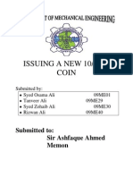 Issuing A New 10/ Rs Coin: Submitted To: Sir Ashfaque Ahmed Memon