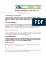 Syllabus For Chemistry (XL: Section H) : Atomic Structure and Periodicity