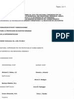 Informe Belmont Pásina 1 de 11: National Commission For The Protection of Human Sub) Ects