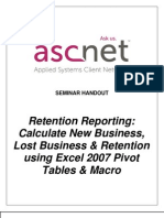 Retention Reporting - Calculate New Business Lost Business Retention Using Excel 2007 Macro