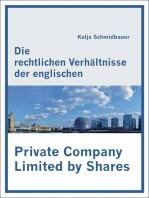 Die rechtlichen Verhältnisse der englischen Private Company Limited by Shares