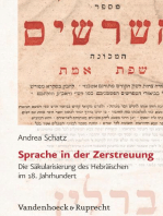 Sprache in der Zerstreuung: Die Säkularisierung des Hebräischen im 18. Jahrhundert
