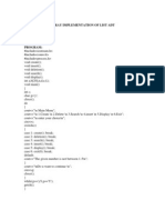 Array Implementation of List Adt Aim: Alg: Program