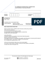 IGCSE Maths 2011 MayJun Paper 1 058012