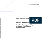 As 3500.2.1-1996 National Plumbing and Drainage Sanitary Plumbing and Drainage - Performance Requirements