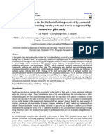 A Study To Evaluate The Level of Satisfaction Perceived by Postnatal