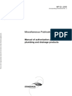 MP 52-2005 Manual of Authorization Procedures For Plumbing and Drainage Products