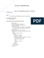 Evl 104 Vlsi Design Lab-I: Ex - No:1 Modeling of Sequential Digital Systems Using VHDL