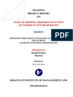 Project Report On Sony Ddepak