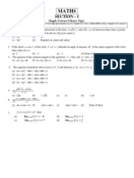 Circle Parabola Limits Short Test