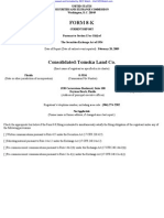 CONSOLIDATED TOMOKA LAND CO 8-K (Events or Changes Between Quarterly Reports) 2009-02-23