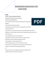 General Engineering Knowledge Past Questions 2001-2005