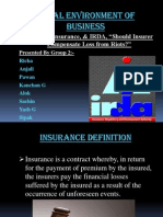 Legal Environment of Business: Principle of Insurance, & IRDA, "Should Insurer Compensate Loss From Riots?"