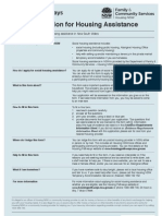 Application For Housing Assistance: Use This Form To Apply For Social Housing Assistance in New South Wales