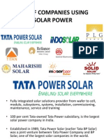 List of Companies Using Solar Power