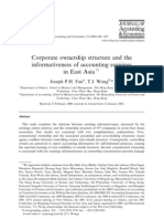 Fan-Wong, 2002, Corporate Ownership Structure