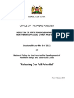 Republic of Kenya 2012 - Sessional Paper No. 8 of 2012, On National Policy For The Sustainable Development of Northern Kenya and Other Arid Lands, Releasing Our Full Potential'.