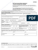 GST/HST New Housing Rebate Application For Houses Purchased From A Builder