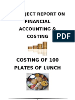 Costing of 100 Plates of Lunch