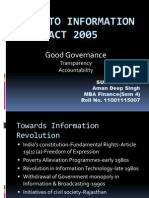 Right To Information ACT 2005: Good Governance