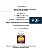 IL & FS Investsmart: "Analysis of Mutual Fund & Customer Preference Towards Mutual Fund"