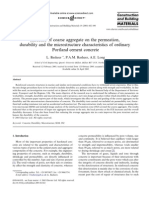 In Uence of Coarse Aggregate On The Permeation, Durability and The Microstructure Characteristics of Ordinary Portland Cement Concrete