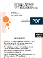 Effectiveness of Distribution Channel of Minute Maid