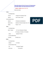 PG TRB English Syllabus