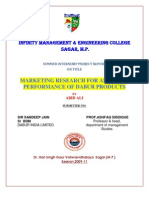 Infinity Management & Engineering College Sagar, M.P.: Marketing Research For Assessing Performance of Dabur Products