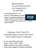 Ackward Pass: Determine Ÿatest Start (Ÿs) and Ÿ Atest Complete (Ÿc) For Each Task