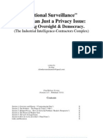 National Security, More Than Just A Privacy Issue: Restoring Oversight & Democracy (The Industrial Intelligence-Contractors Complex)