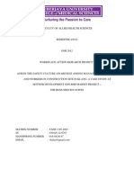 Research Proposal (Assess the Safety Culture Awareness Among Managers, Supervisors and Workers in Construction Site in Klang-A Case Study at Hotwer Development Sdn Bhd Maiden Project - The BOSS Service Suites)