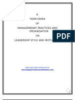 Leadership Style and Motivation-Term-Paper