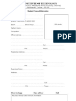 Student Data Sheet