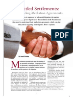 Illinois Bar Journal - Unsettled Settlements:Understanding Mediation Agreements