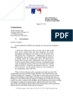 MLB Letter To Joe Tacopina