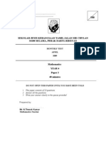 Second Quarters Test Paper 2 Mathematics Year 4