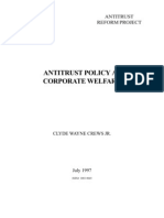 Wayne Crews, Antitrust Policy As Corporate Welfare, ISSN 1085-9049, July 1997