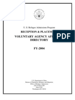 Voluntary Agency Affiliate Directory: Reception & Placement