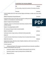 Syllabus - Accounting For Management