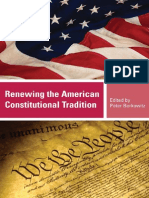 Renewing The American Constitutional Tradition, Edited by Peter Berkowitz