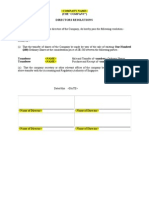 Resolution of Transfer of Shares & Share Transfer Instrument Document