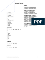 Answer Key: Cumulative Test: Units 1-5