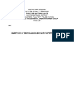 Inventory of Seized And/Or Bought Property/Ies, Item/S: Philippine National Police