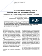 Bacteriological Examination of Drinking Water