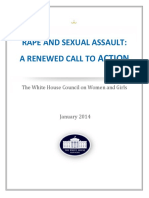 RAPE AND SEXUAL ASSAULT: A RENEWED CALL TO ACTION White House Council On Women and Girls Sexual Assault Report